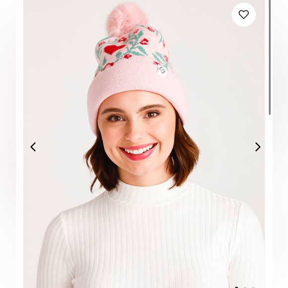 Vera Bradley Imperial Hearts Knit Hat, Scarf, Mitten full set RARE - Picture 3 of 6